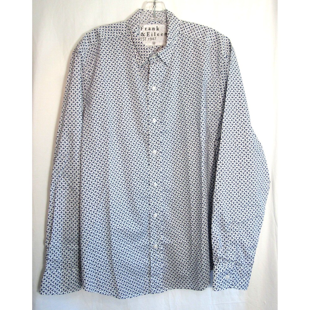Frank & Eileen Finbar Blue Plane Button Down Long Sleeve Shirt Size Medium NWOT